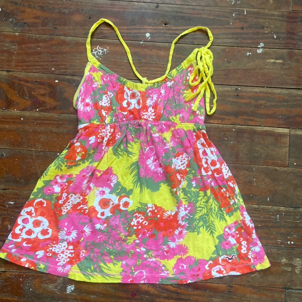 Hollister Floral Babydoll Racerback Tank Size S